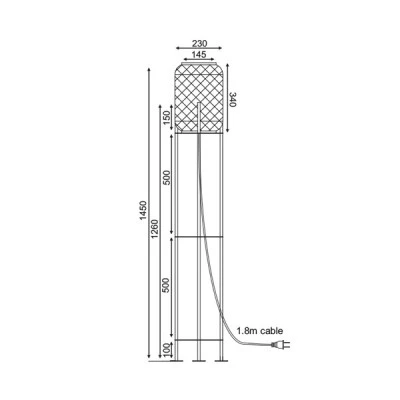Επιδαπέδιο φωτιστικό SAHARA 1xΕ27 μπαμπού D23xh145cm