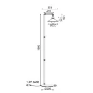 Επιδαπέδιο φωτιστικό PIPE 1xΕ27 35Χ25xh156cm μεταλλικό μαύρο και χρυσό