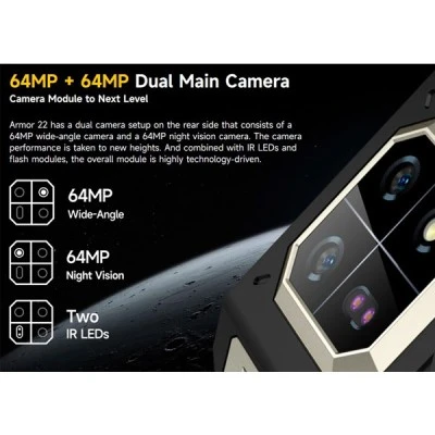 Smartphone ULEFONE Armor 22 6.58"& χωρητικότητα 8GB 128GB με μπαταρία 6600mAh μαύρο Smartphone ULEFONE Armor 22 6.58"& χωρητικότητα 8GB 128GB με μπαταρία 6600mAh μαύρο