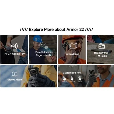 Smartphone ULEFONE Armor 22 6.58"& χωρητικότητα 8GB 128GB με μπαταρία 6600mAh μαύρο Smartphone ULEFONE Armor 22 6.58"& χωρητικότητα 8GB 128GB με μπαταρία 6600mAh μαύρο
