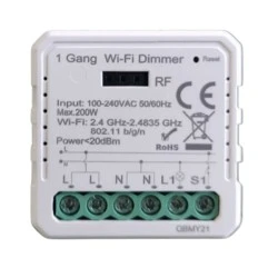 WiFi & RF Triac Dimmer κατάλληλο για τη ρύθμιση των λαμπτήρων Led & Retrofit Led 100-240V με μέγιστο φορτίο 200W WiFi & RF Triac Dimmer κατάλληλο για τη ρύθμιση των λαμπτήρων Led & Retrofit Led 100-240V με μέγιστο φορτίο 200W