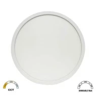 Πλαφονιέρα LED οροφής PC με φωτισμό BACKLIT Φ283mm CCT 16-20-24W IP40 λευκό χρώμα