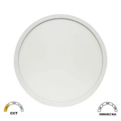 Πλαφονιέρα LED οροφής PC με φωτισμό BACKLIT Φ283mm CCT 16-20-24W IP40 λευκό χρώμα Πλαφονιέρα LED οροφής PC με φωτισμό BACKLIT Φ283mm CCT 16-20-24W IP40 λευκό χρώμα