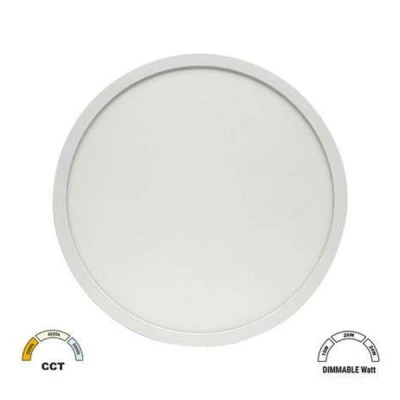 Πλαφονιέρα LED λευκή στρόγγυλη PC με ανιχνευτή κίνησης Φ283mm και δυνατότητα επιλογής φωτισμού CCT 16-20-24W IP40 