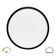 LED πλαφονιέρα οροφής PC με φωτισμό BACKLIT Φ283mm CCT 16-20-24W μαύρο χρώμα IP40 