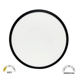 LED πλαφονιέρα οροφής PC με φωτισμό BACKLIT Φ283mm CCT 16-20-24W μαύρο χρώμα IP40 