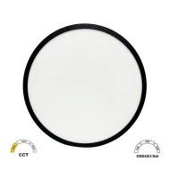 Led πλαφονιέρα στρόγγυλη μαύρο χρώμα PC με ανιχνευτή κίνησης Φ283mm CCT και διακόπτη επιλογής watt 16-20-24 IP40 