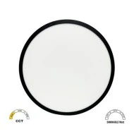 Πλαφονιέρα LED μαύρο χρώμα PC με φωτισμό BACKLIT Φ383mm και δυνατότητα επιλογής φωτός CCT 24-28-32W IP40 