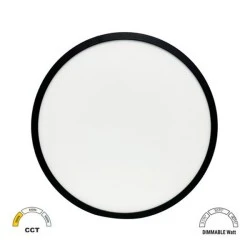 Πλαφονιέρα LED πολυκαρμπονική PC μαύρο χρώμα Φ483mm με δυνατότητα επιλογής φωτισμού CCT 32-36-40W IP40 