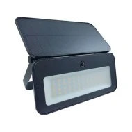 Μαύρος ηλιακός προβολέας LED 8W με ανιχνευτή κίνησης υπερύθρων και φωτοκύταρο ημέρας-νύχτας 1200lm CCT 