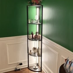 Φωτιστικό Led ραφιέρα δαπέδου Houston μαύρο χρώμα  CCT & RGB 16w 1440lm dimmable Y162.5 x Μ30 x Π30cm