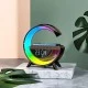 Επιτραπέζιο επαναφορτιζόμενο RGB φωτιστικό LED BLUETOOTH σε μαύρο χρώμα με ενσωματωμένο ηχείο και ψηφιακό ρολόι Επιτραπέζιο επαναφορτιζόμενο RGB φωτιστικό LED BLUETOOTH σε μαύρο χρώμα με ενσωματωμένο ηχείο και ψηφιακό ρολόι