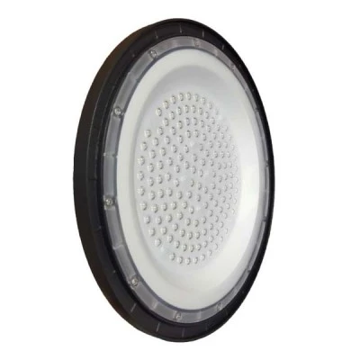 Φωτιστικό καμπάνα HIGH BAY 100W 10000LM UFO 6000K ψυχρό φως με γωνία φωτός 80° Φ26 σε μαύρο χρώμα