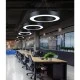 Μοντέρνο κρεμαστό φωτιστικό LED SIENA CCT 110W σε μαύρο χρώμα Φ600xH80mm 