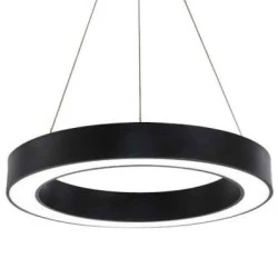 Μοντέρνο κρεμαστό φωτιστικό LED SIENA CCT 110W σε μαύρο χρώμα Φ600xH80mm 