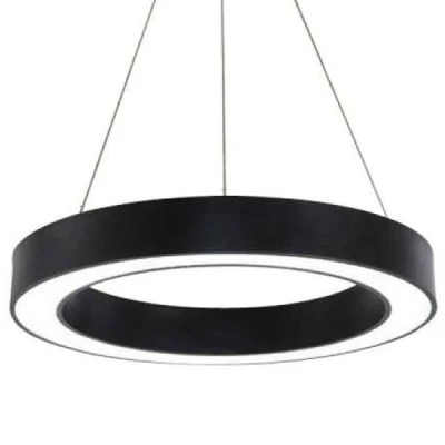 Μοντέρνο κρεμαστό φωτιστικό LED SIENA CCT 110W σε μαύρο χρώμα Φ600xH80mm 