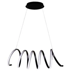 Μοντέρνο κρεμαστό φωτιστικό LED MALAGA BLACK 100W 10000L ντιμαριζόμενο και δυνατότητα επιλογής φωτισμού με ασύρματο τηλεχειρισμό