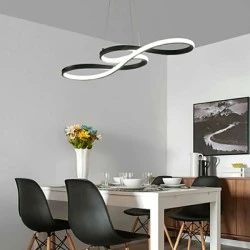 Μαύρο κρεμαστό φωτιστικό LED GIRONA CCT 72W 7200L ντιμαριζόμενο με ασύρματο χειριστήριο