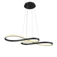 Μαύρο κρεμαστό φωτιστικό LED GIRONA CCT 72W 7200L ντιμαριζόμενο με ασύρματο χειριστήριο