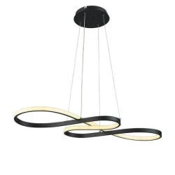 Μαύρο κρεμαστό φωτιστικό LED GIRONA CCT 72W 7200L ντιμαριζόμενο με ασύρματο χειριστήριο