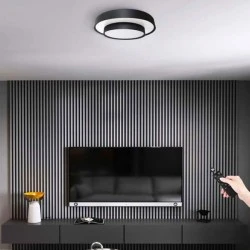 Φωτιστικό κρεμαστό LED LORCA μαύρο χρώμα 64W 6400L με δυνατότητα επιλογής φωτός και ασύρματο controller