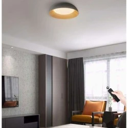 Φωτιστικό LED επίτοιχο CCT MADEIRA μαύρο χρώμα με ξύλο 55W Φ51 ντιμαριζόμενο