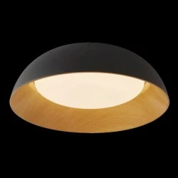 Φωτιστικό LED επίτοιχο CCT MADEIRA μαύρο χρώμα με ξύλο 55W Φ51 ντιμαριζόμενο