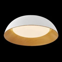 Φωτιστικό οροφής LED MADEIRA CCT με ασύρματο τηλεχειριστήριο σε λευκό χρώμα με ξύλο 55W ντιμαριζόμενο 