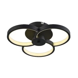Επίτοιχο φωτιστικό LED OVIEDO BLACK 42W Φ40 x 7cm με δυνατότητα επιλογής φωτός και ασύρματο CONTROLLER