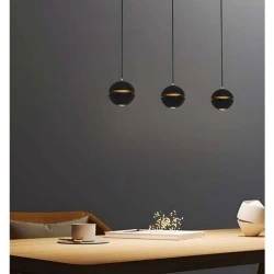 Μαύρο μονόφωτο κρεμαστό φωτιστικό LED 5W με δυνατότητα εναλλαγής φωτισμού CCT 550L