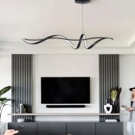Μοντέρνο κρεμαστό φωτιστικό LED FERROL BLACK 59W ντιμαριζόμενο με ασύρματο controller