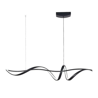 Μοντέρνο κρεμαστό φωτιστικό LED FERROL BLACK 59W ντιμαριζόμενο με ασύρματο controller