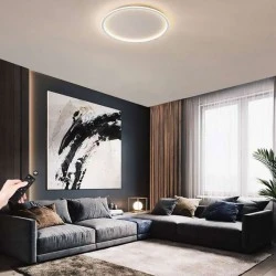 Φωτιστικό οροφής LED στρόγγυλο Φ50 TARRAGONA λευκό από αλουμίνιο 76W ντιμαριζόμενο με ασύρματο controller