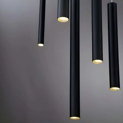 Μοντέρνο κρεμαστό φωτιστικό μονόφωτο LED 5W με δυνατότητα ρύθμισης φωτός CCT μαύρο χρώμα