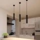 Μοντέρνο κρεμαστό φωτιστικό μονόφωτο LED 5W με δυνατότητα ρύθμισης φωτός CCT μαύρο χρώμα