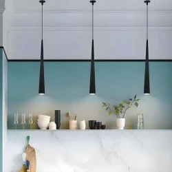 Μονόφωτο κρεμαστό φωτιστικό αλουμινίου LED 5W 550L με δυνατότητα εναλλαγής φωτισμού σε μαύρο χρώμα