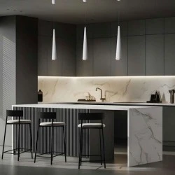 Μοντέρνο κρεμαστό φωτιστικό μονόφωτο LED 5W 550L λευκό χρώμα από αλουμίνιο 