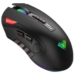 Ενσύρματο gaming ποντίκι AULA Fire H512 5000DPI 12 πλήκτρα RGB μαύρο