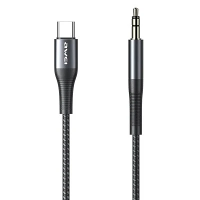 Καλώδιο USB Type-C αρσενικό σε 3.5mm AWEI CL-116T AUX μήκους 1m μαύρο
