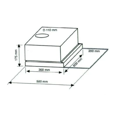 Απορροφητήρας συρόμενος 220-240V/50 Hz 2 μοτέρ 95W turbo 460 m3/h inox 55/68db 17,5x60x30cm