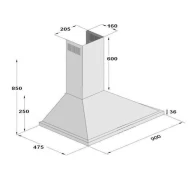 Απορροφητήρας καμινάδα 90cm Inox Haifel B02-172-00-01 με 1 μοτέρ Απορροφητήρας καμινάδα 90cm Inox Haifel B02-172-00-01 με 1 μοτέρ