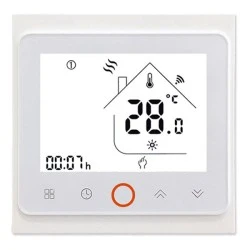 Θερμοστάτης αερίου BHT-002-GC λευκού χρώματος με πλήκτρα αφής και αισθητήρα
