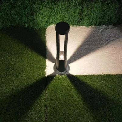 Φωτιστικό κολωνάκι LED κήπου μαύρο χρώμα 10W 3000Κ θερμό λευκό φως 60cm από χυτό αλουμίνιο
