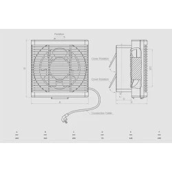 Εξαεριστήρας τζαμιού-τοίχου Bahcivan BPP-25 35W 1250rpm 735m³/h 43dB αμφίδρομης ροής αέρα