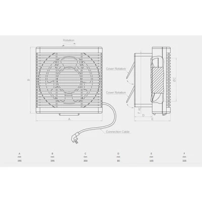 Εξαεριστήρας τζαμιού-τοίχου Bahcivan BPP-30 40W 1100rpm 1100m³/h 44dB αμφίδρομης ροής αέρα