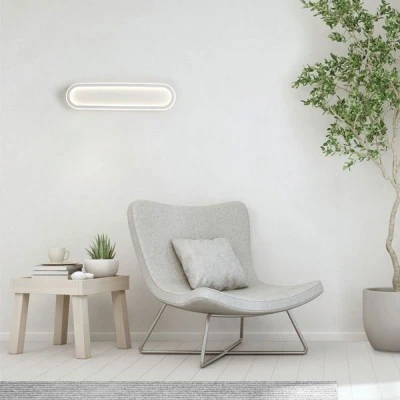 Φωτιστικό οροφής SOLO LED 36W θερμό φως 3000k 2700lm ντιμαριζόμενο μεταλλικό λευκό 57x14x6cm