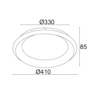 Led πλαφονιέρα οροφής 34W θερμό φως 3000k 2330lm μαύρο μεταλλικό D41xH8,5cm εσωτερικού χώρου IP20