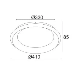 Led πλαφονιέρα οροφής 34W θερμό φως 3000k 2330lm μαύρο μεταλλικό D41xH8,5cm εσωτερικού χώρου IP20