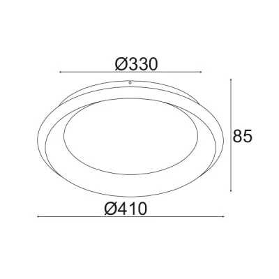 Led πλαφονιέρα οροφής 34W θερμό φως 3000k 2330lm μαύρο μεταλλικό D41xH8,5cm εσωτερικού χώρου IP20
