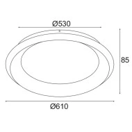 Φωτιστικό οροφής LED DIANA​ 48W θερμό λευκό φως 3000k 4610lm D61xh8,5cm μαύρο μεταλλικό